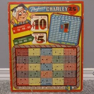 Vintage Punch Board Trade Stimulator Bar Game Neat Graphics!